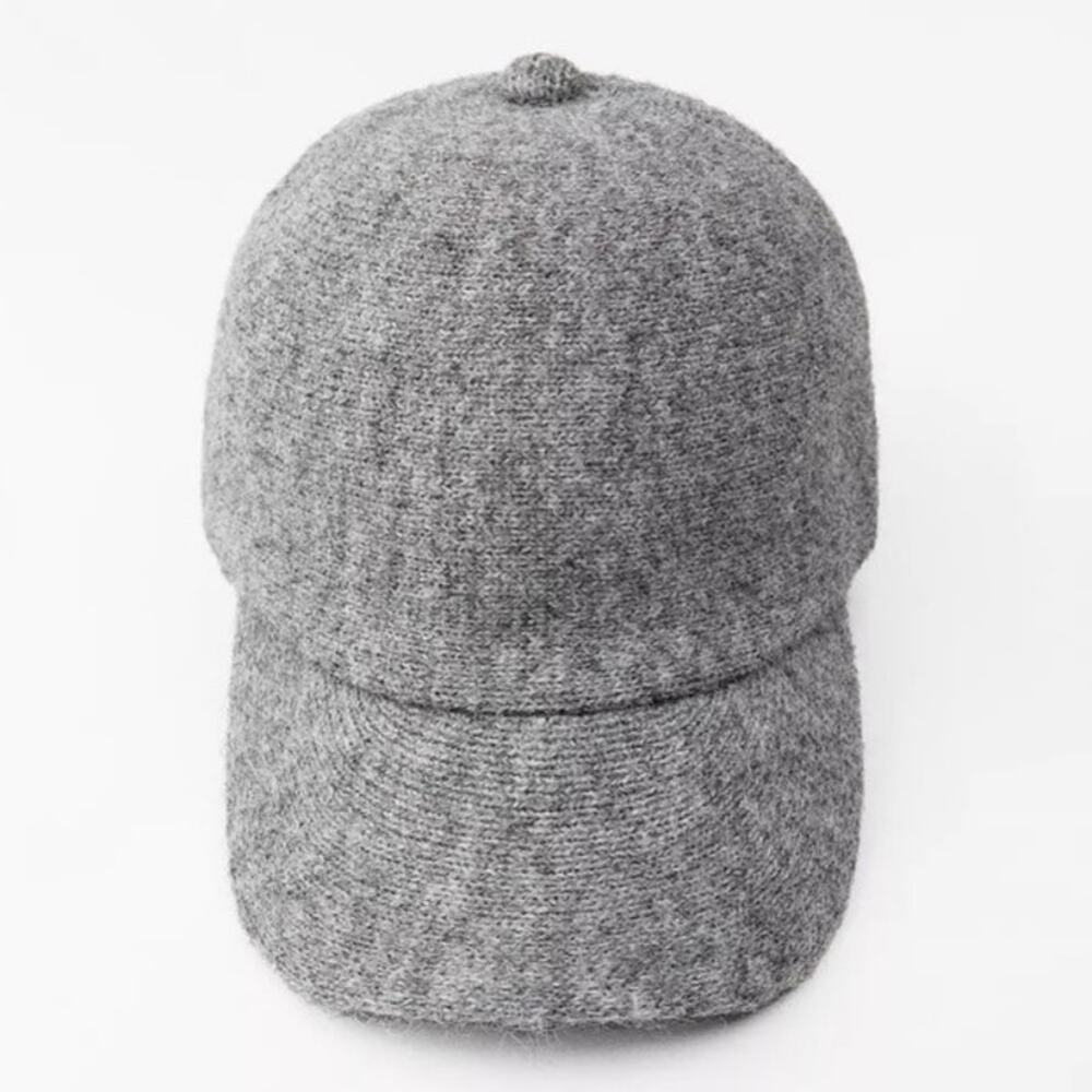 ZARA 1023/224 KNIT CAP WITH BOW Womens GREY HAT NWOT
